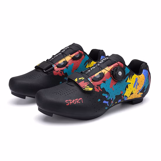 Мужская и женская дышащая велосипедная обувь на твердой подошве для горного велосипеда